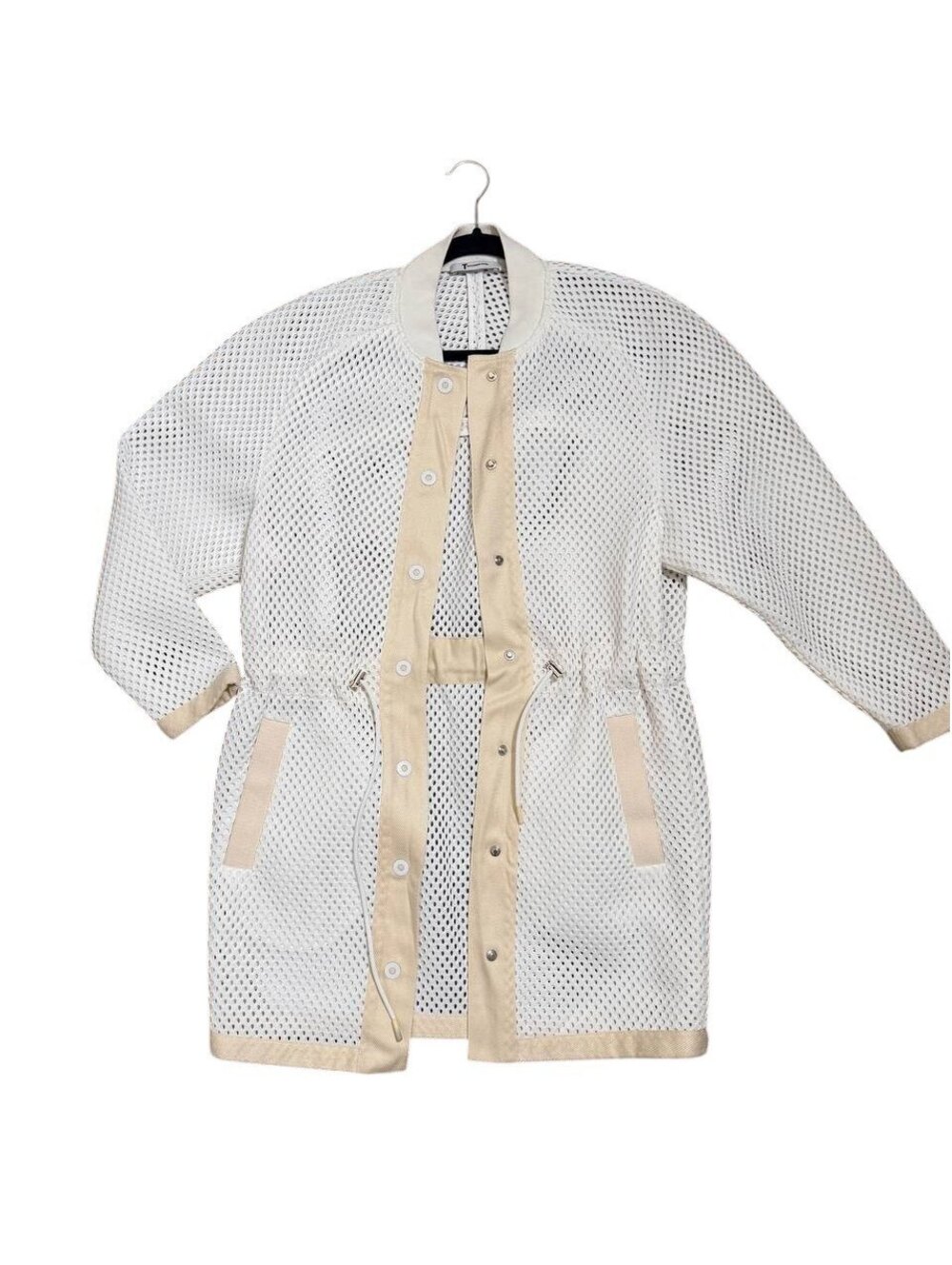 T Alexander Wang Mesh Snap Front Jacket White S